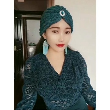 秋冬簡約百搭針織包頭帽水鉆額頭寶石套頭帽保暖顯瘦復古女毛線帽