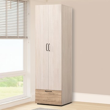 【Homelike】喜家居2尺單吊一抽衣櫃(梧桐拼色)(2233)