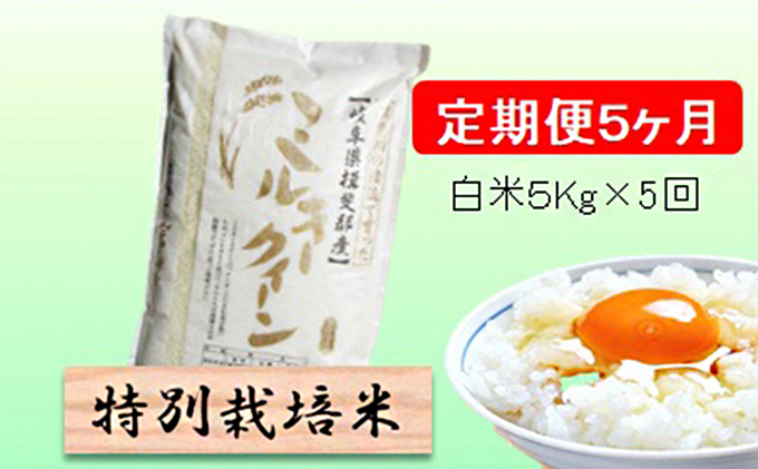 特別栽培米★[定期便] 5カ月★毎月 白米５kg 