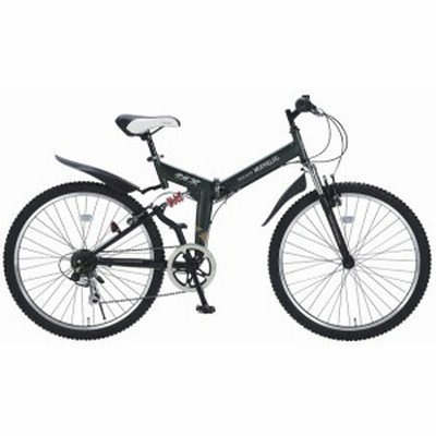【 送料無料 】MYPALLAS 折りたたみ自転車 26インチ マウンテンバイク ATB MTB 自転車 変速 6段ギア 折り畳み 折畳 シマノ 池商 グリーン