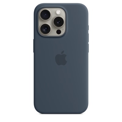 Apple MagSafe対応iPhone 15 Proシリコーンケース - ストームブルー