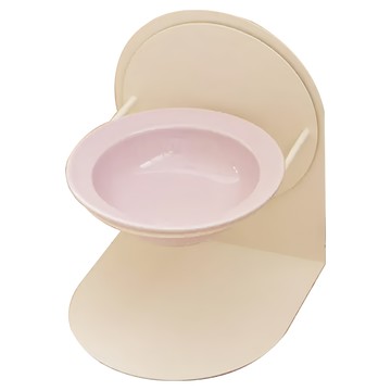 沐慕家居 自由調整高度磁吸寵物碗 全年齡適用  米白架 + 淺紫碗  1組