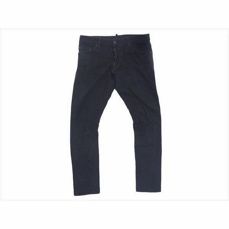 DSQUARED2 ダメージ加工 ブラックデニム 44 新品ブラック44】ディースクエアードDsquared2ダメージ 白かっ