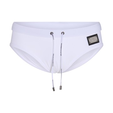 Dolce & Gabbana - White Logo Slip Beachwear