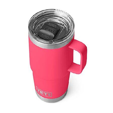 YETI Rambler 20 oz Travel Mug, Stainless Steel, Vacuum Insulated with Stronghold Lid, Bimini Pink