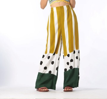 Long Pant Cotton Rayon Hand Paint Free Size For Summer Beach