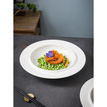 菜盤沙拉盤飯店專用湯盤酒店創意特色餐具精致意大利面盤子草帽盤