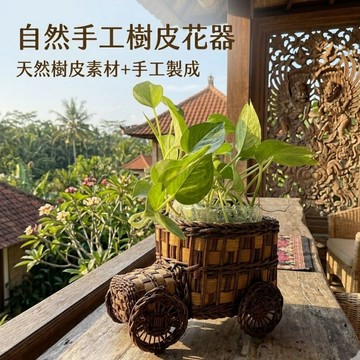 【自然屋精品】 藤編花器 (現貨) 樹皮筒 樹皮花器  自然花器 插花器材 花車擺飾 藤製花瓶 藤編 材料板橋實品展售