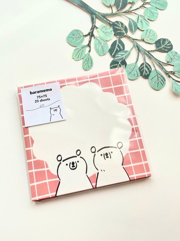 方形memo 柔粉格紋