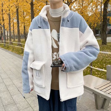 羊羔毛棉衣男加厚潮牌棉服情秋冬季新款港版潮流棉外套