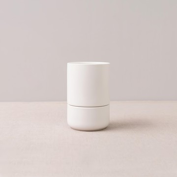 BOWL BOWL 國產復古系列瀝水餐具筒 M - 牛奶白  乳白色  1個