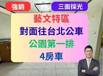 藝文/尊龍大地✅尊爵飯店旁【公園第一排】4房車｜桃園市桃園區莊敬路一段