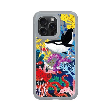 iPhone 15 Pro Max AirX 流變灰 - Ocean Collection: Let's Sea 海洋系列：一路向海 - 海底花花世界（虎鯨版）