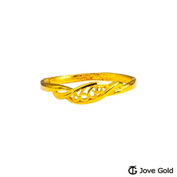 JoveGold漾金飾 夏日浪花黃金戒指
