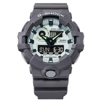 CASIO卡西歐 GA-700 系列 GA-700HD-8A 綠色光芒發光零件點綴時尚雙顯錶 53.4mm｜樂天領券現折★全館特惠中★指定刷卡回饋10%
