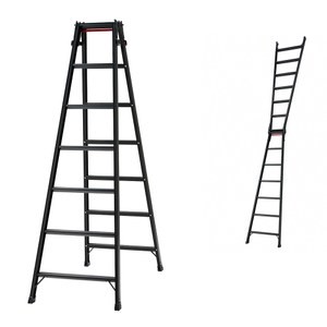 長谷川Hasegawa-黑色輕量鋁梯A字梯直梯兩用梯RHB-21