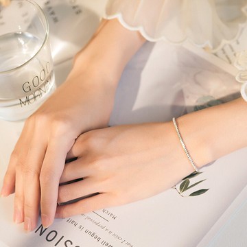 s925純銀波光粼粼手鏈女幾何鏈條小眾設計感輕奢高級感精致冷淡風