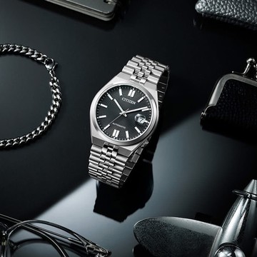 CITIZEN_星辰 TSUYOSA 60-青春撞色機械錶款限量-黑色錶盤(NK0020-55E)