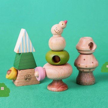 【植物】積木玩具 木製遊戲 | Wooderful life