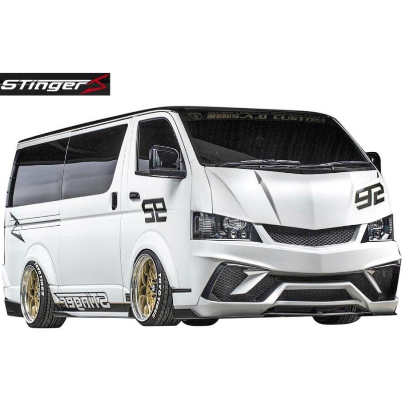 M's】 トヨタ 200系 4型 ハイエース (ナローボディ) S.A.D CUSTOM JAPAN STINGER-J フロントバンパー ／ エアロ  パーツ SAD カスタムジャパン スティンガーJ | LINEショッピング