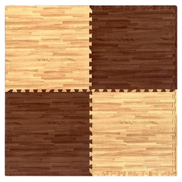 MOMOTARO 桃太郎地墊 經典日式風耐磨 巧拼地墊 4片  62 x 62 x 1cm  淺木紋  1組