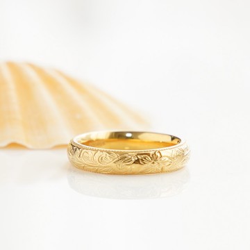 麥伊雷滾邊夏威夷風格戒指 金色