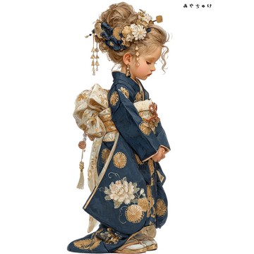 【12月新作4】07-114-0336 人物貼紙 和服復古