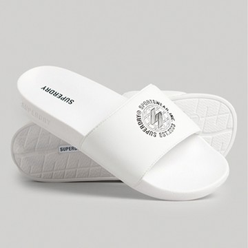SUPERDRY 男款 拖鞋 CODE PRINTED POOL SLIDE 白