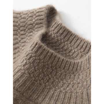 重磅加厚羊絨衫女半高領五針三股絞花韓版顯瘦山羊絨毛衣打底衫