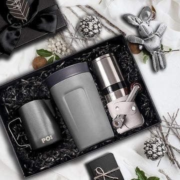 【手沖咖啡套裝禮盒】磨豆機/隨行保溫杯/拉花杯 情人節 新年送禮