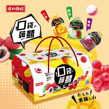 【DOZO嚴選】口袋蒟蒻果凍禮盒_綜合口味(650g/盒)x4盒/組