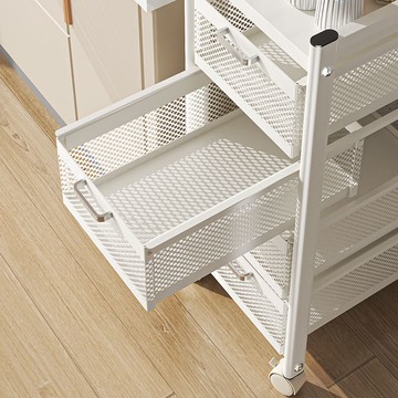 廚房安裝蔬菜抽屜式置物架多層落地多功能菜籃子收納夾縫儲物柜 c8141