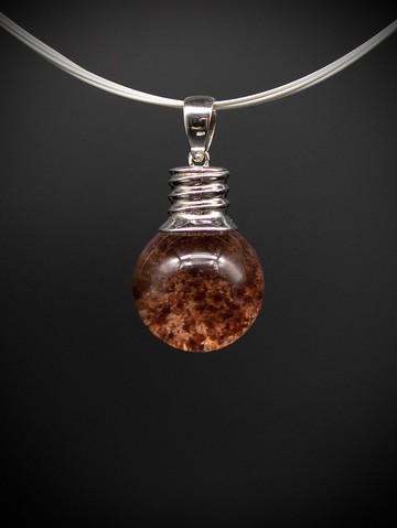 小燈泡 - 黃幽靈水晶 吊墜