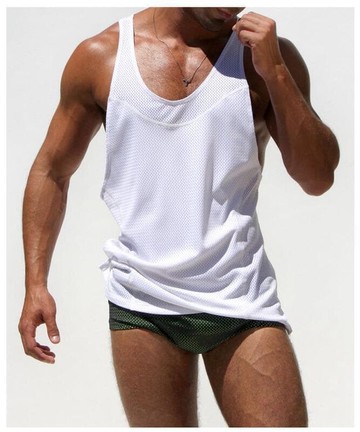 快速出貨 臺灣現貨48h出貨丶男士網孔背心2014年新款韓版工字透氣錦綸時尚舒適