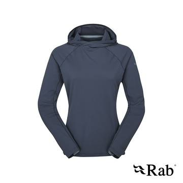 【RAB】Sonic Hoody Wmns 長袖透氣連帽排汗衣 女款 暴風藍 #QBL71