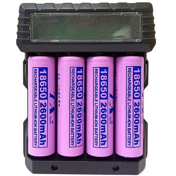 tx特林2600mah18650鋰充電池4入附四槽usb充電器(li2600-4+4usb)