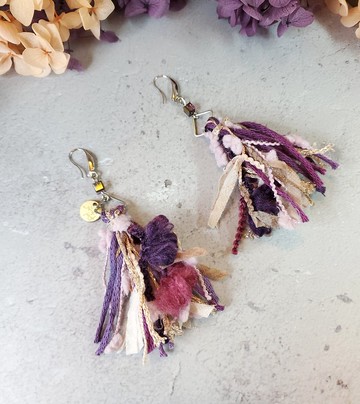 紫色系流蘇耳環