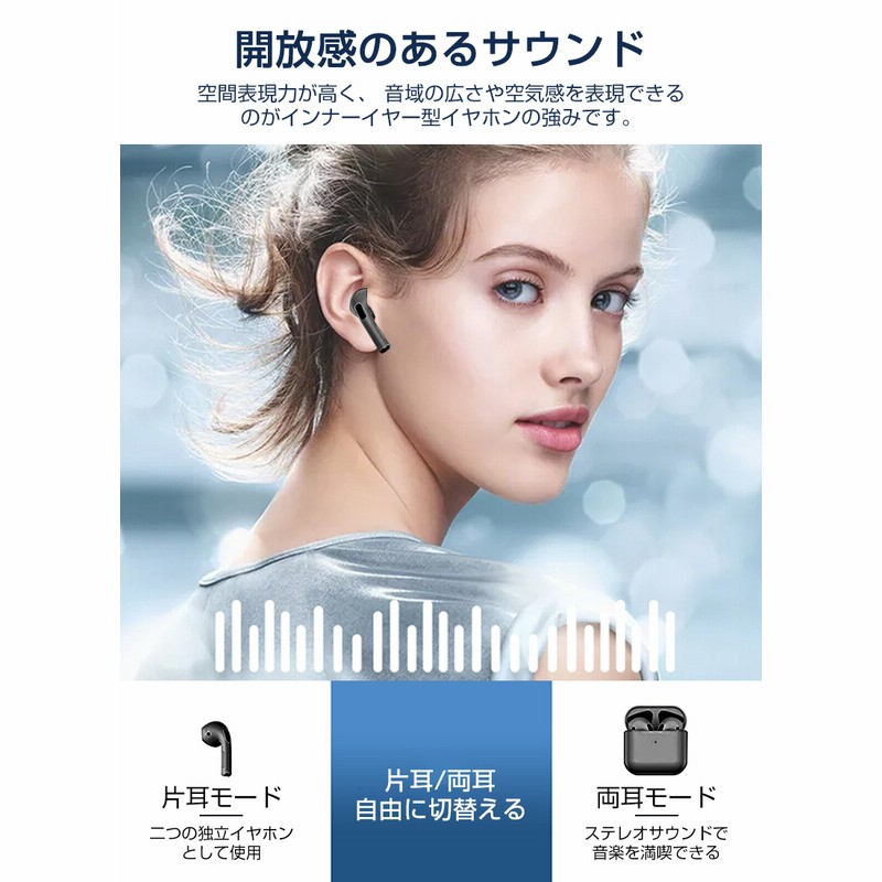 ワイヤレスイヤホン Bluetooth 5.3 ブルートゥースイヤホン