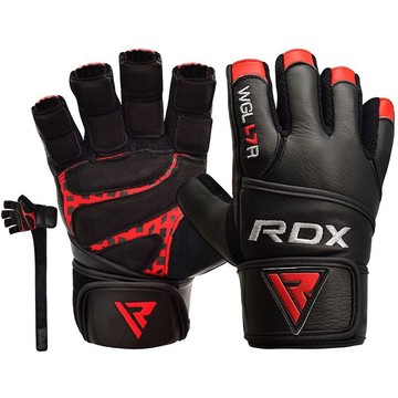 【線上體育】RDX GYM 舉重手套 皮革 紅/黑 L7-RDX003