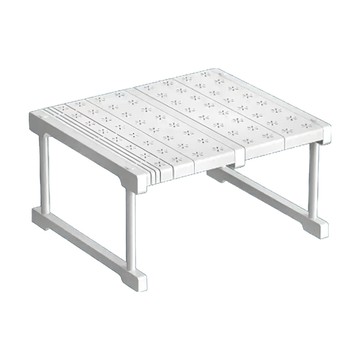 德利生活 可伸縮櫥櫃分層整理收納置物架 37-48cm 全覆蓋  白色  1個