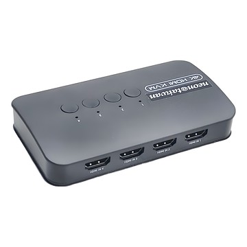 Neon 台灣霓虹 4K2K 4埠 HDMI KVM 切換器，支援桌面控制器和面板按鍵切換，3個USB2.0接口共享設備  HK401  1個