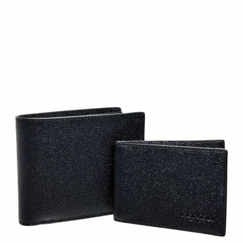コーチ 財布 メンズ COACH 折り財布 クロスグレイン レザー 3in1