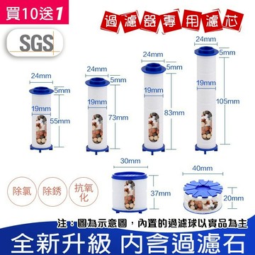 【曼德旺-含過濾球】蓮蓬頭濾芯 買10送1 水龍頭濾心 除氯 過濾 增壓 濾心棉 濾芯 PP過濾棉 花灑濾心 負離子濾芯