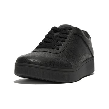 FitFlop RALLY TUMBLED-LEATHER SNEAKERS百搭繫帶休閒鞋-女(靓黑色)