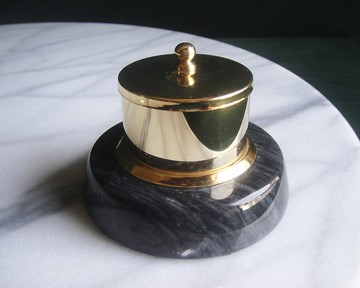 【老時光 OLD-TIME】早期二手台灣製銅大理石座郵票收納盒