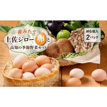 ふるさと納税 産みたて土佐ジロー卵（６ヶ入り×2パック）と高知の季節野菜セット 高知県高知市