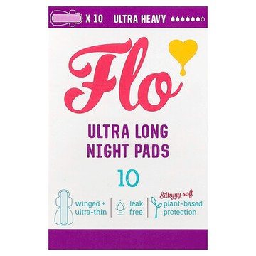 Here We Flo, 特長夜用衛生巾，特強吸收，10 片