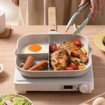 跨境家用三合一麥飯石多格煎鍋早餐專用煎蛋神器牛排平底不粘鍋