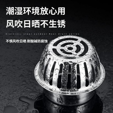 💢臺灣出貨💢304不鏽鋼地漏天台圓形地漏蓋大排量下水道防堵室外雨水排水地漏