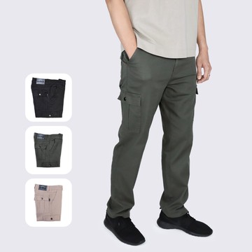 輕薄修身直筒工作長褲－軍灰色(稍微偏綠)